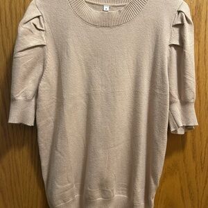 Light Blush Short Sleeve Sweater Top